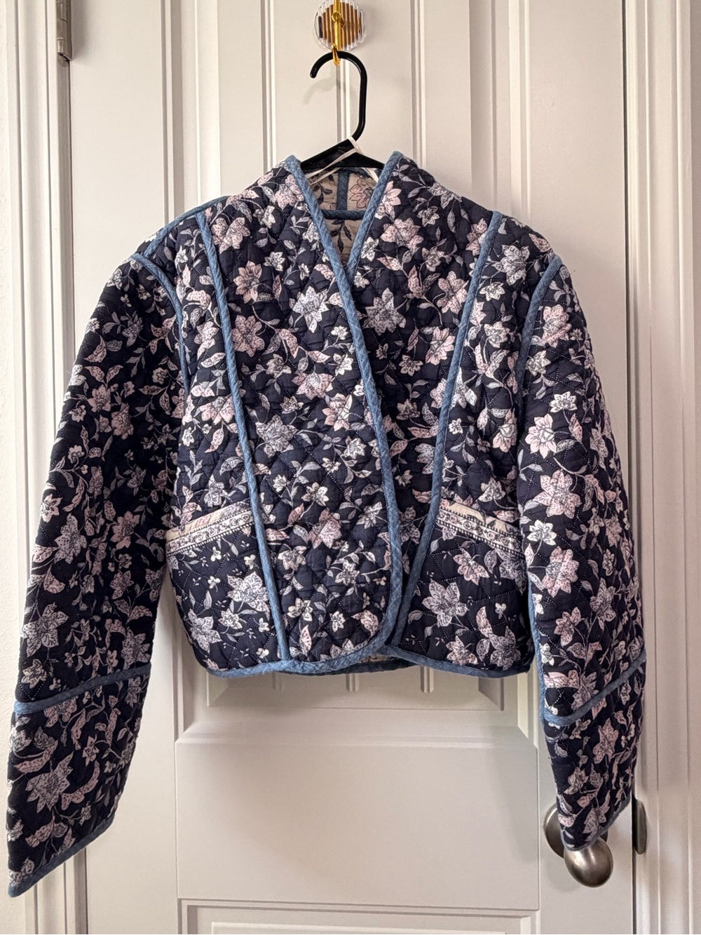 Mango Reversible Floral Quilted Crop Jacket